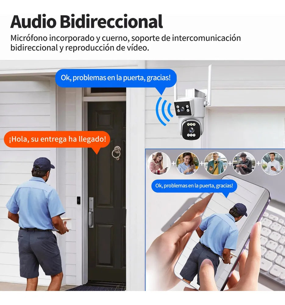 Cámara De Seguridad 4k Doble Lente