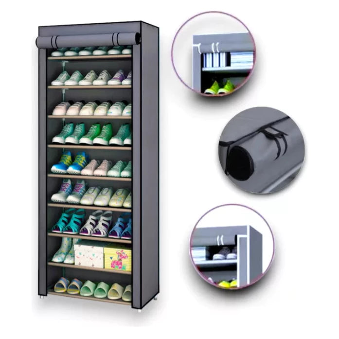 ZAPATERO ORGANIZADOR DE 9 NIVELES CON FORRO